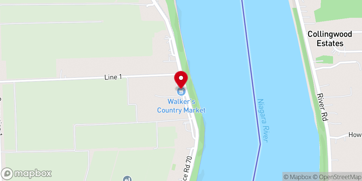 Map showing location of Walker's Country Market
