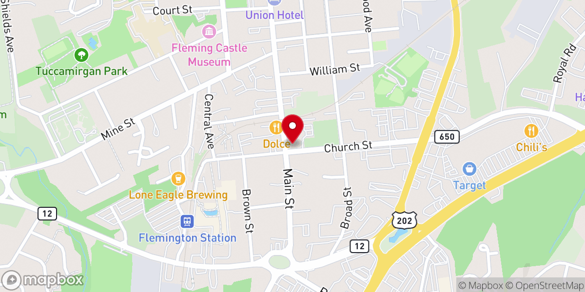 Map showing location of Flemington Spanish Seventh-Day Adventist Church