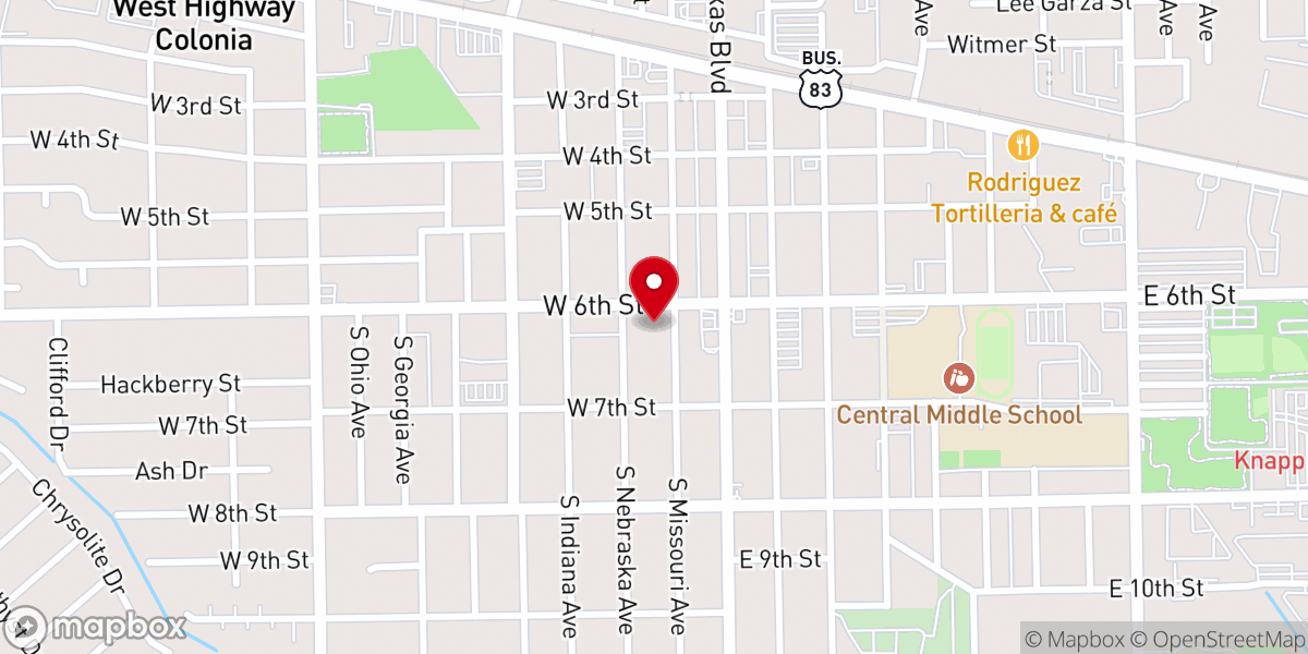 Map showing location of New Life Baptist Church