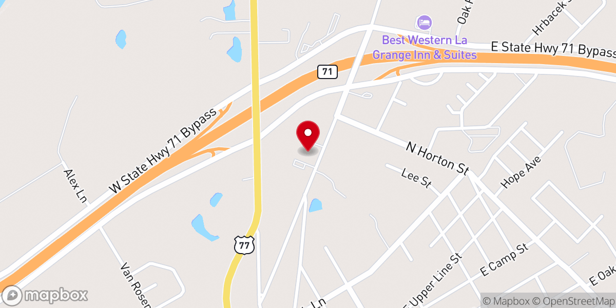 Map showing location of New Life Methodist Church of La Grange