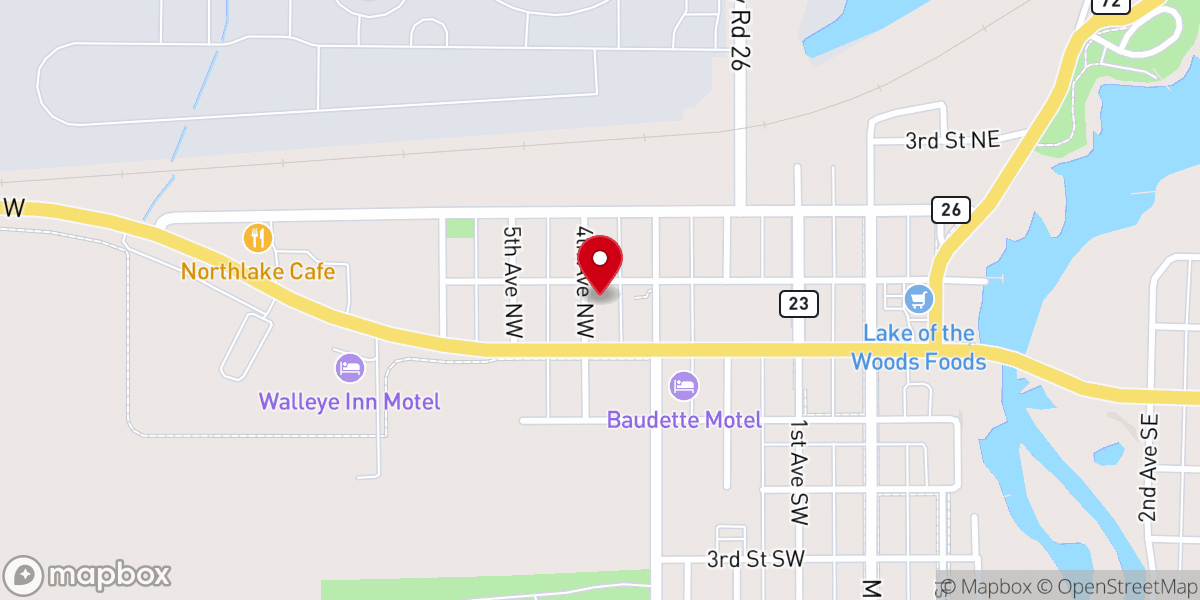 Map showing location of Lake of the Woods Seventh-Day Adventist Church