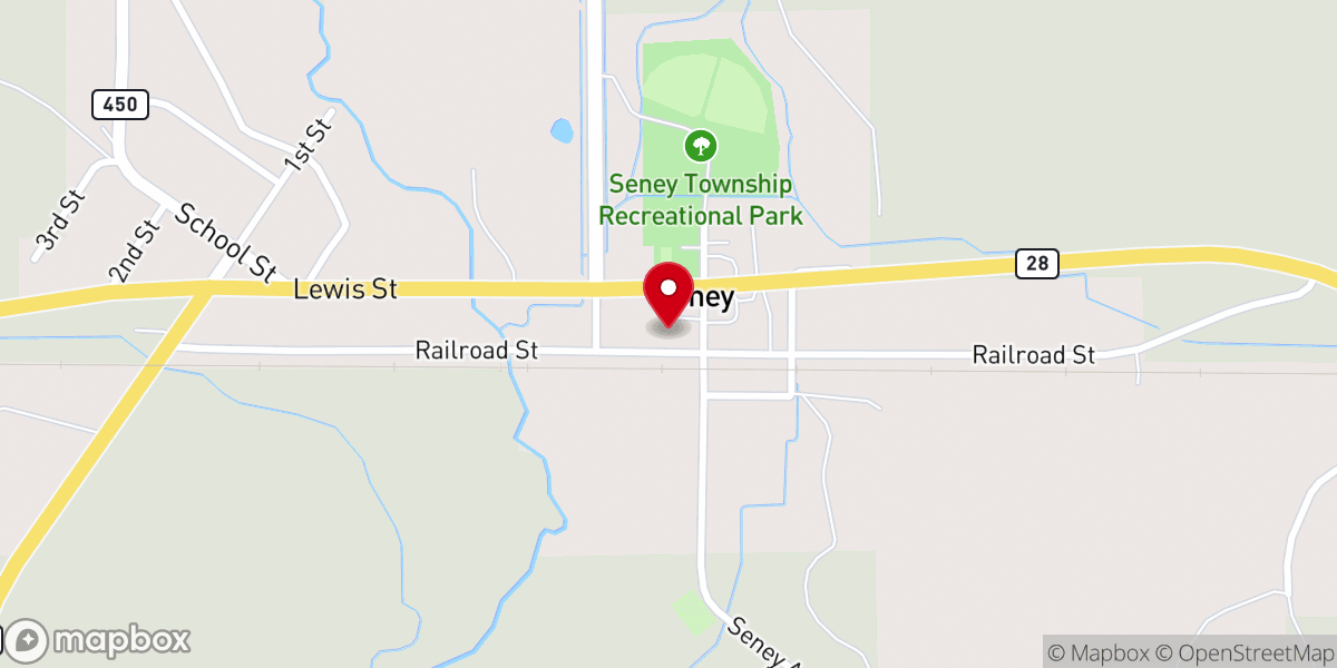 Map showing location of Seney Town Hall