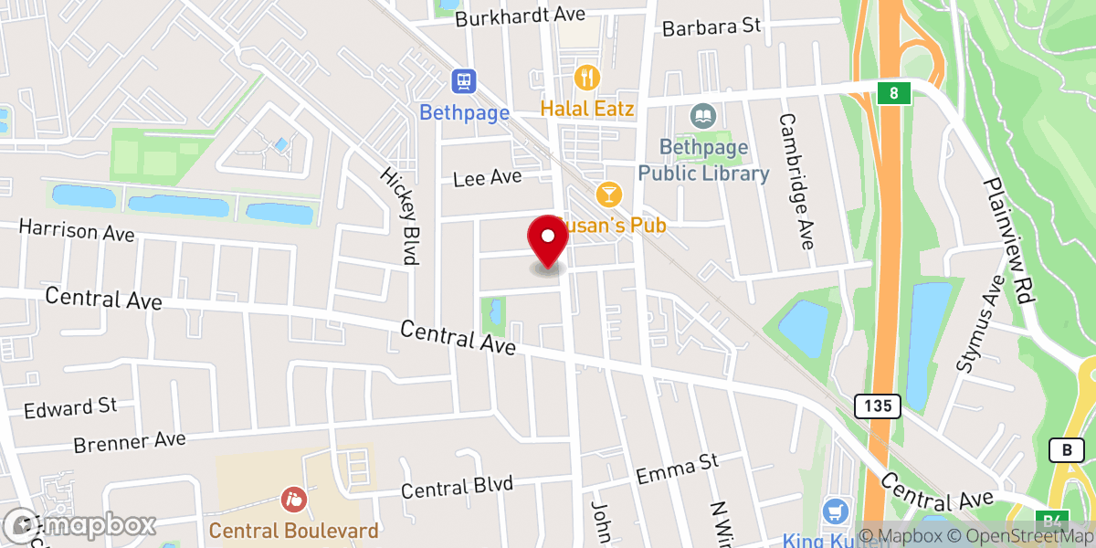 Map showing location of St. Paul's Lutheran Church