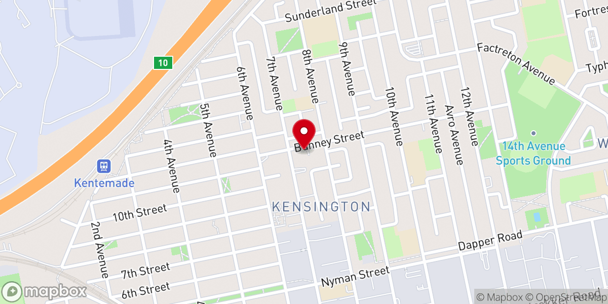 Map showing location of Wesley Kensington Methodist Church