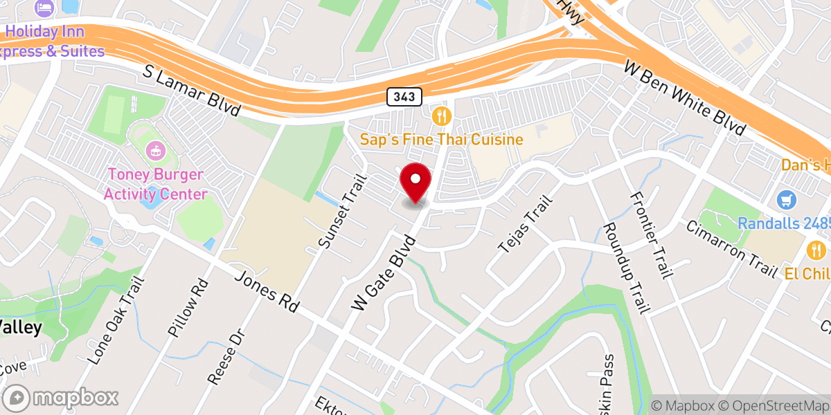 Map showing location of Christian Life - Austin Campus