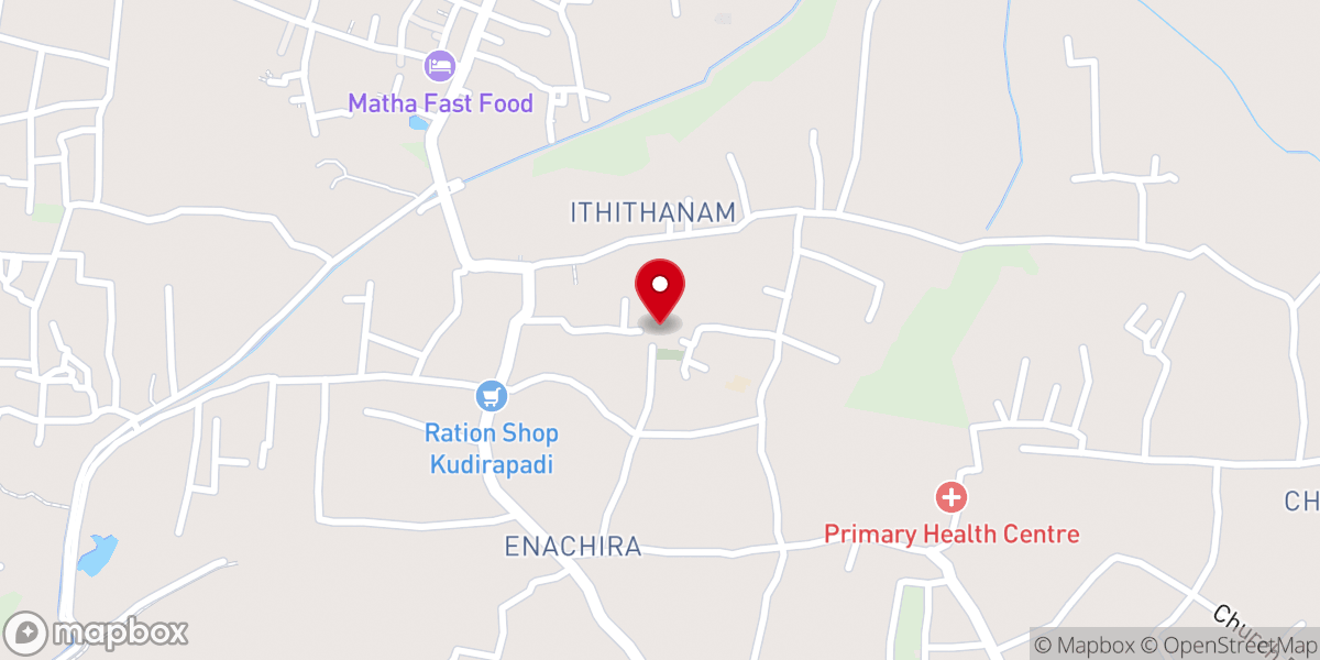 Map showing location of St. Mary’s Church Ithithanam