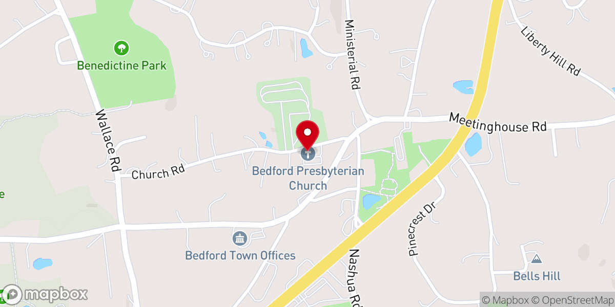Map showing location of Bedford Community Food Pantry