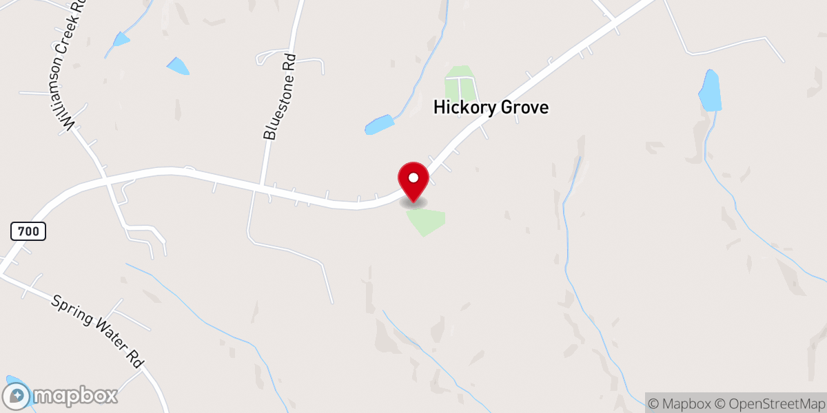 Map showing location of Bluestone Baptist Church
