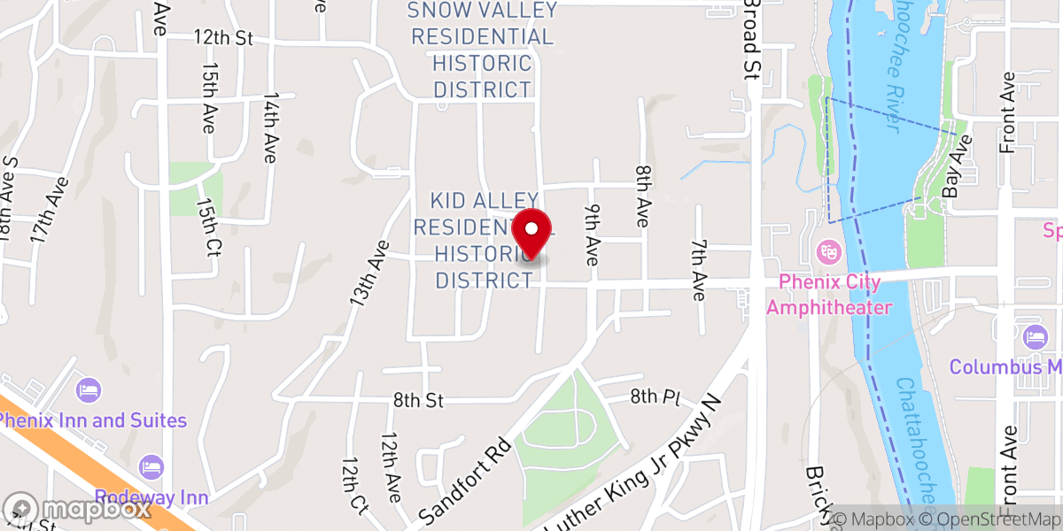 Map showing location of Franchise Missionary Baptist Church