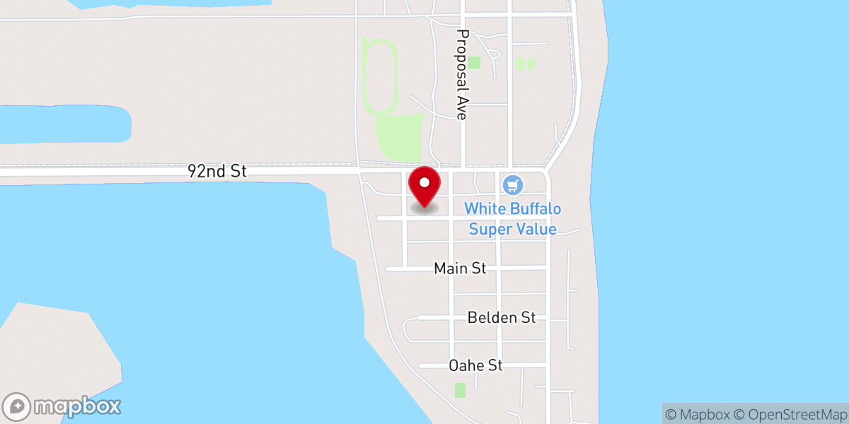 Map showing location of Long Soldier Baptist Church