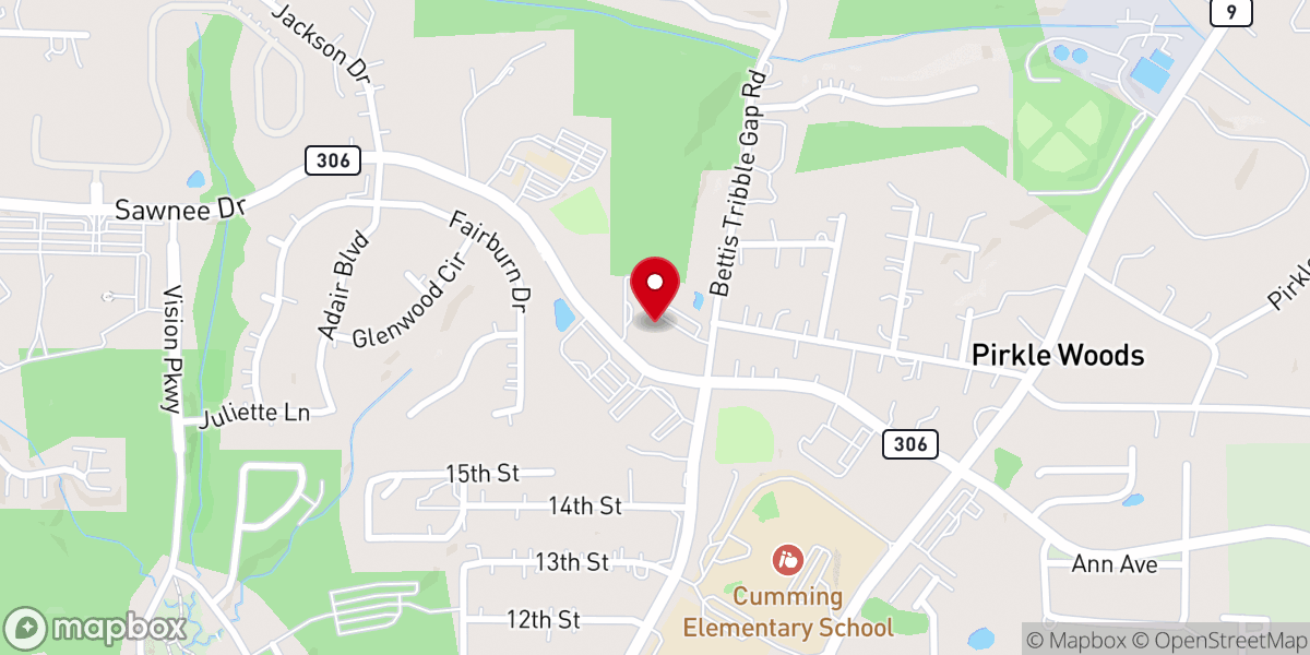 Map showing location of Christ The King Lutheran Church