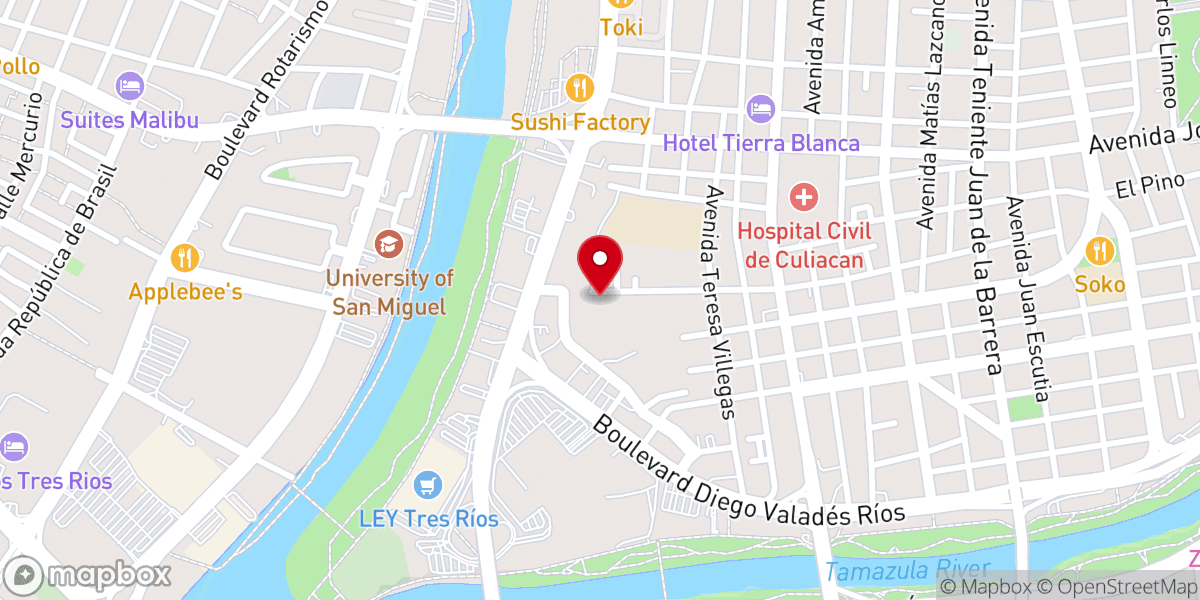 Map showing location of Parroquia de San Gabriel
