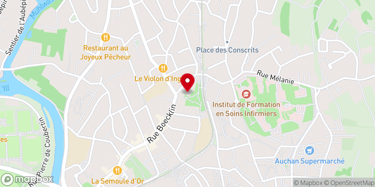 Map showing location of Foyer Mélanie