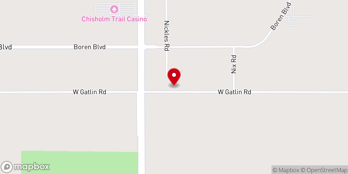 Map showing location of Gatlin Baptist Church