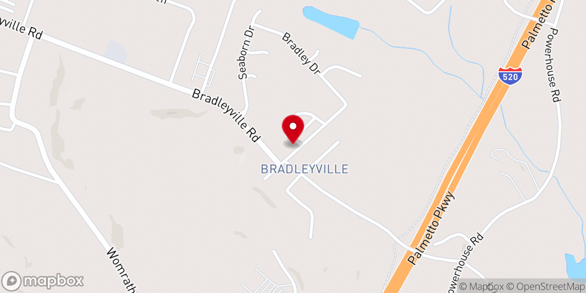 Map showing location of Ridge Hill Church