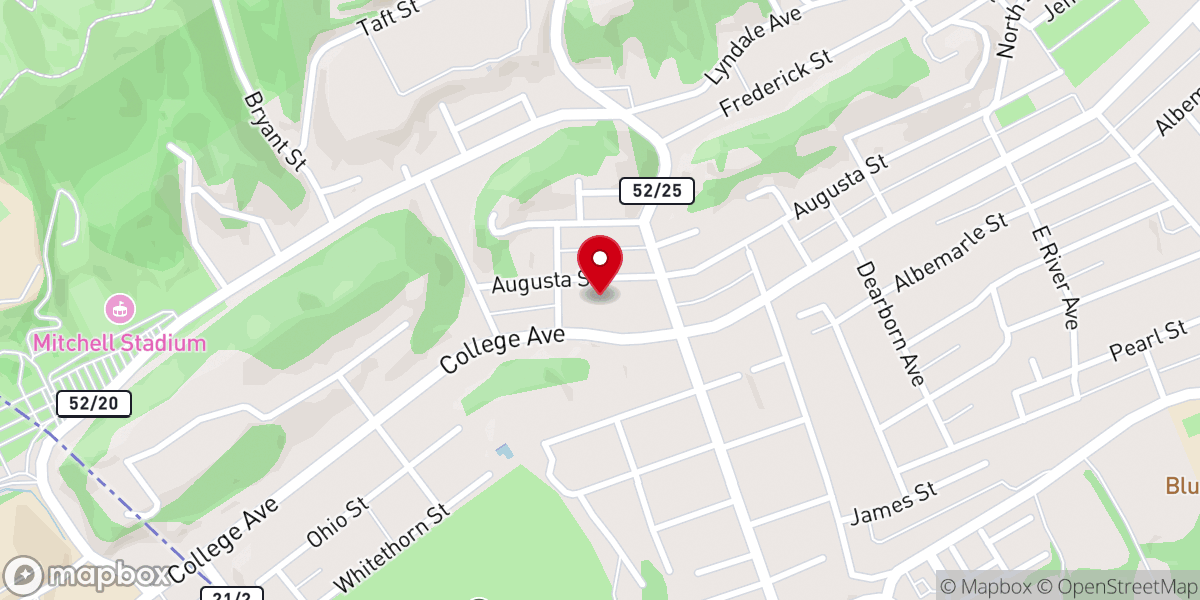 Map showing location of First Baptist Church of Bluefield