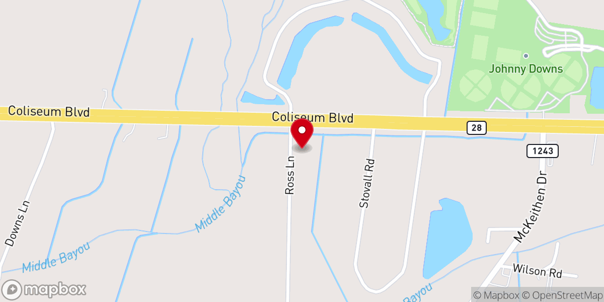 Map showing location of Rapides Parish Public Works