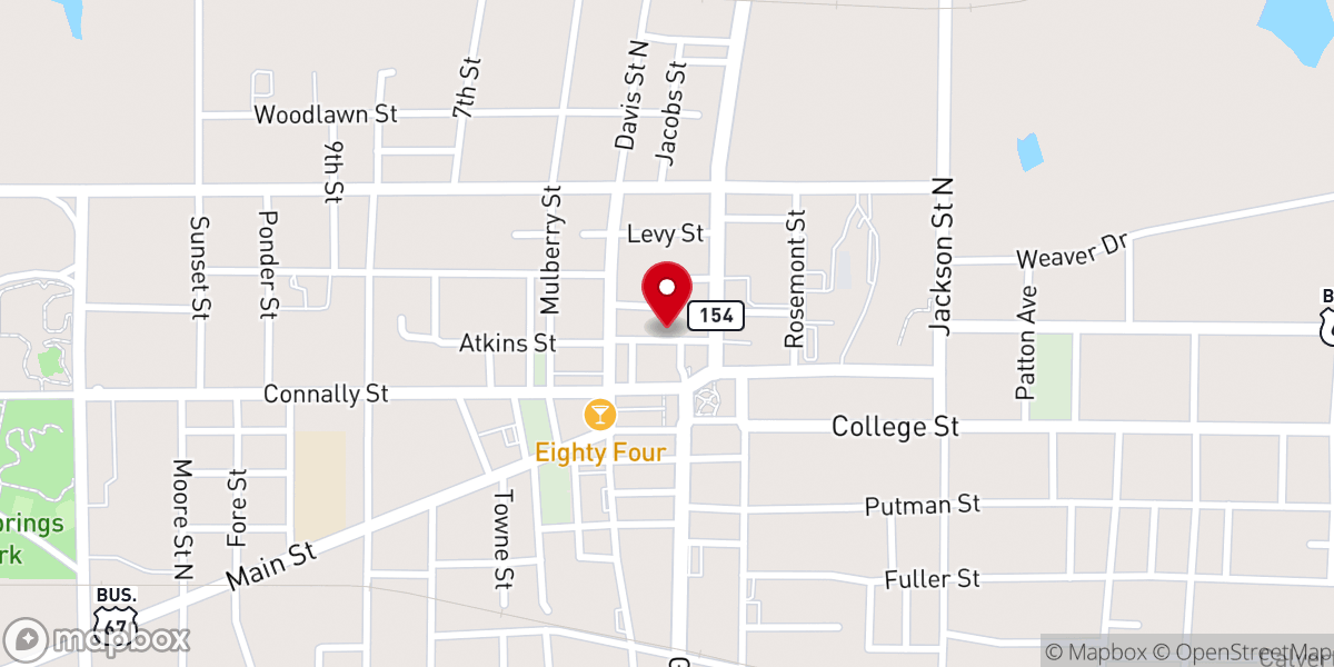 Map showing location of First United Methodist Church Admin Bldg