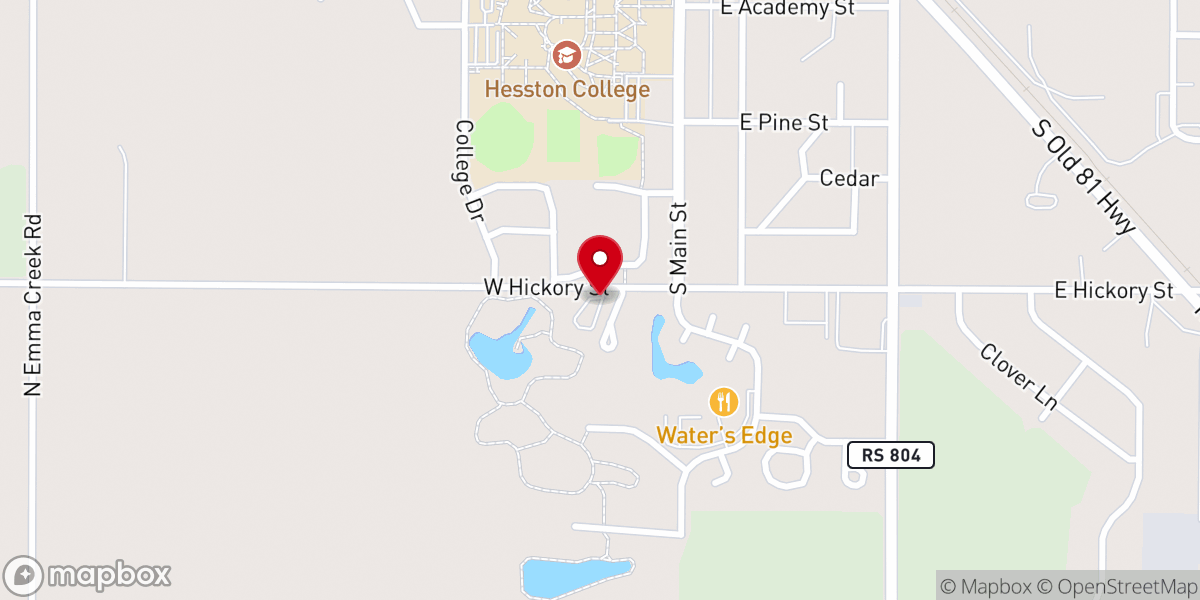 Map showing location of Dyck Arboretum of the Plains