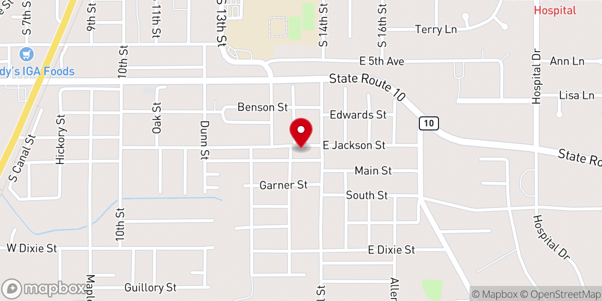 Map showing location of Shiloh Baptist Church