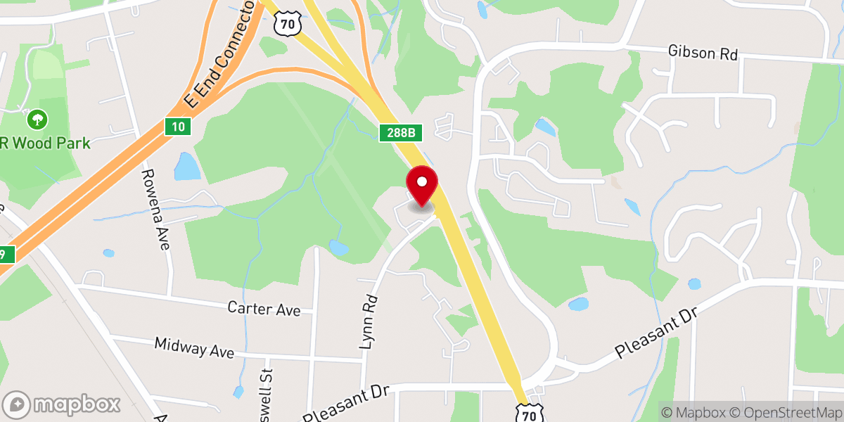 Map showing location of Calvary Baptist Church