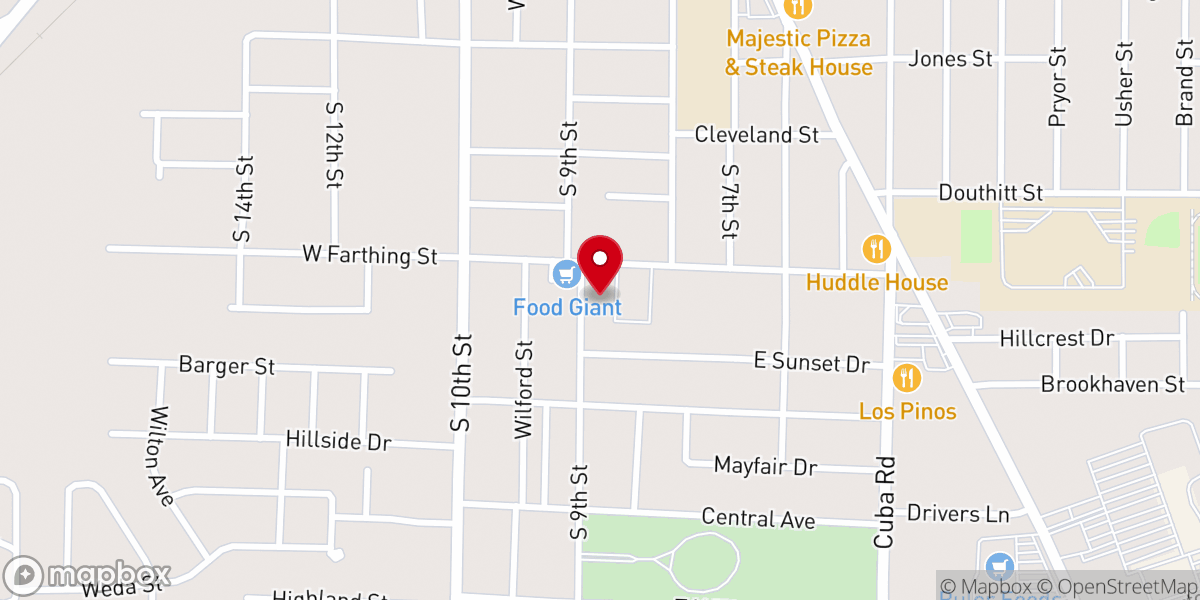 Map showing location of High Point Baptist Church