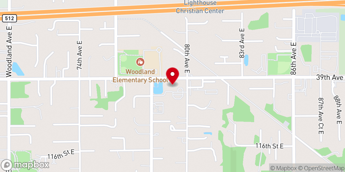Map showing location of South Hill Baptist Church