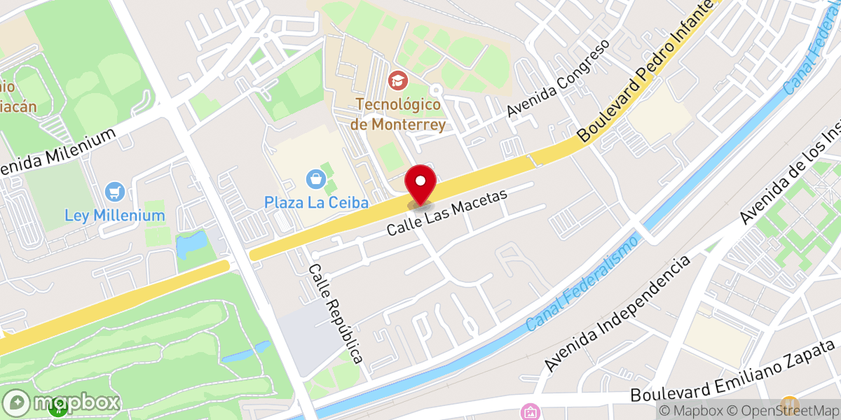 Map showing location of Parroquia Santa Inés