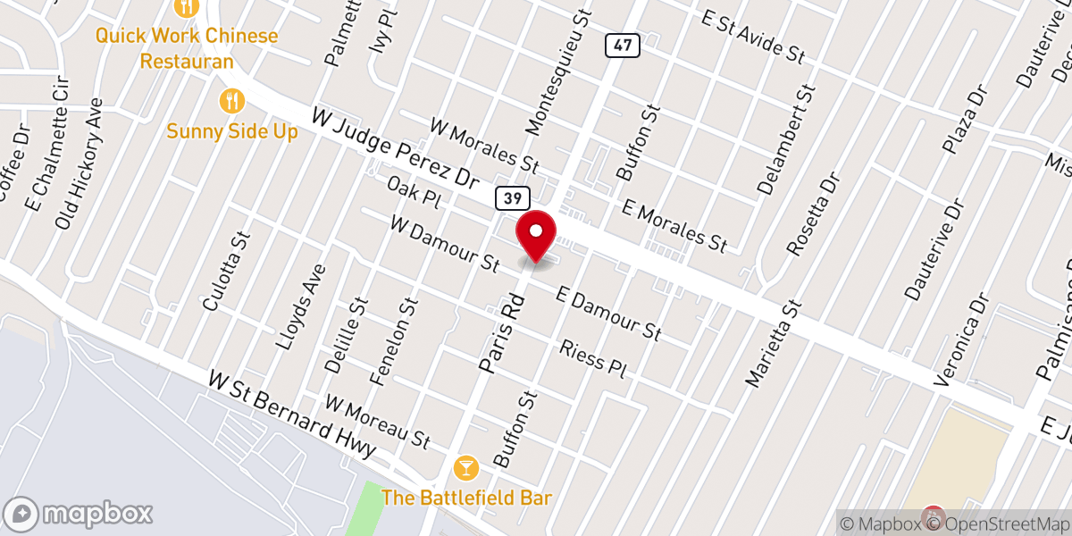 Map showing location of Saint Bernard United Methodist Church