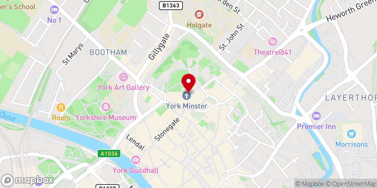 Map showing location of York Minster