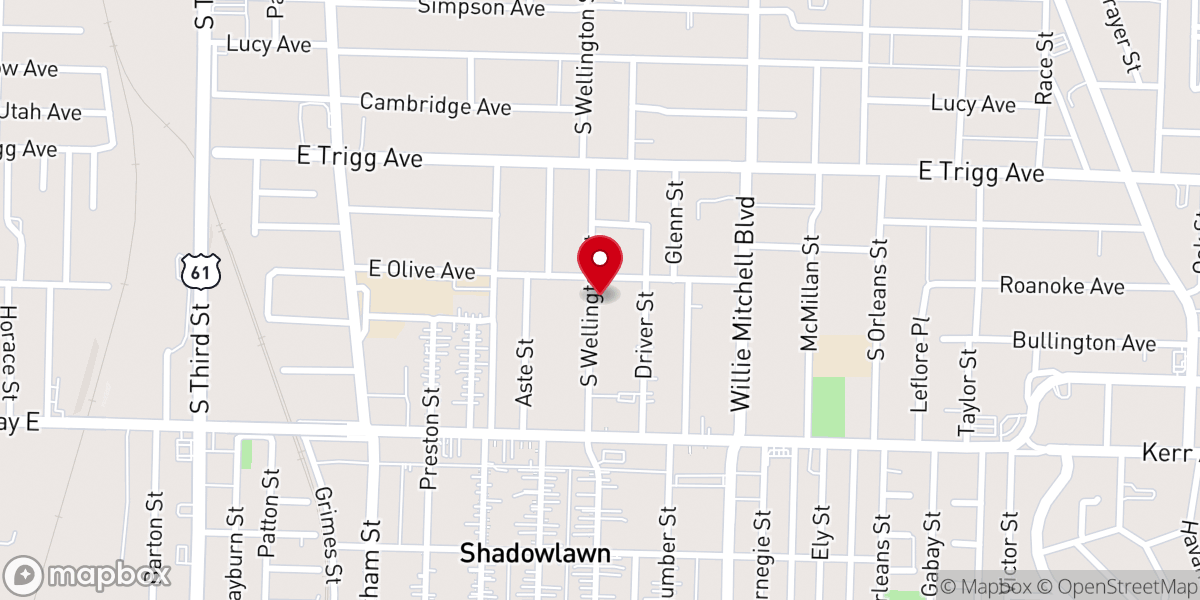 Map showing location of Pleasant Green Missionary Baptist Church