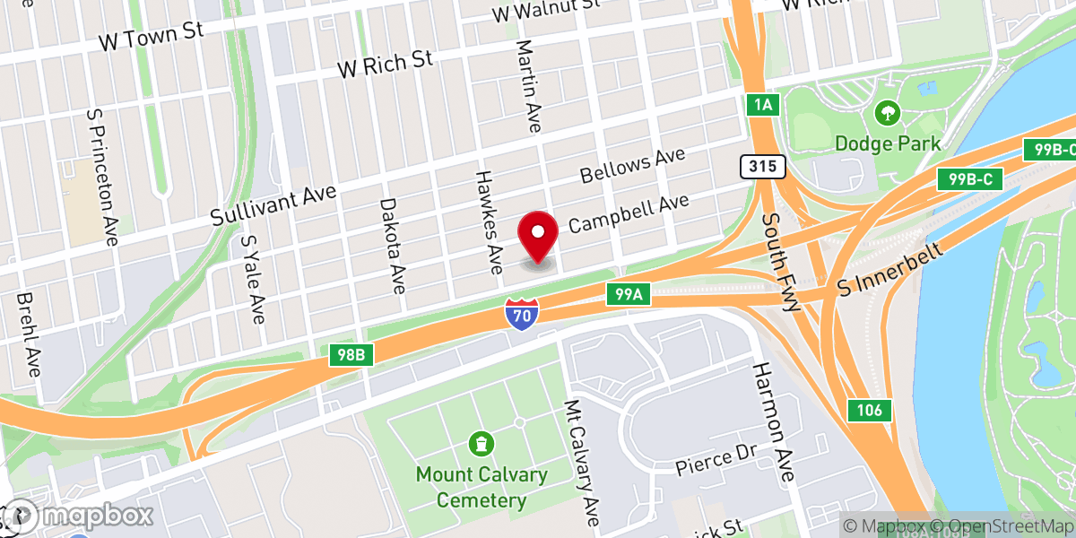Map showing location of Triumphant Christian Center Church