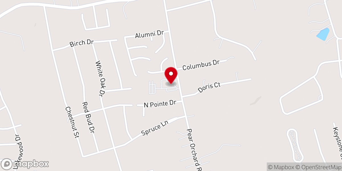 Map showing location of Northside Baptist Church
