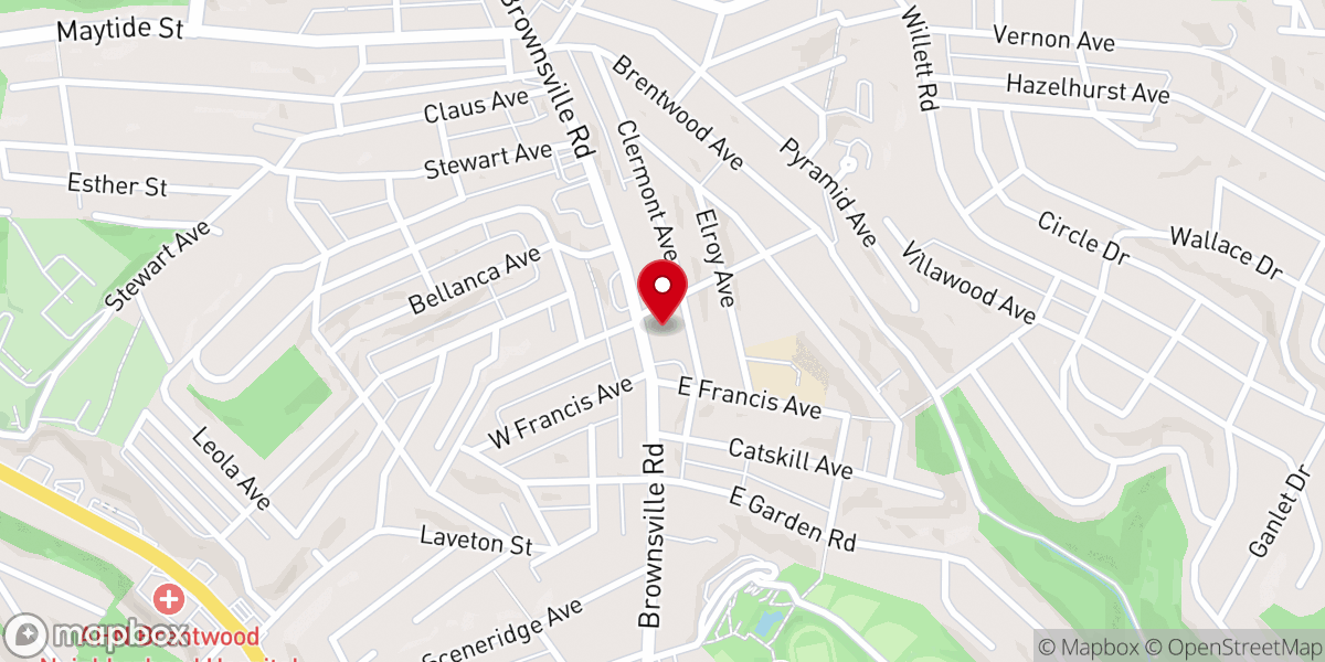 Map showing location of Concordia Lutheran Church