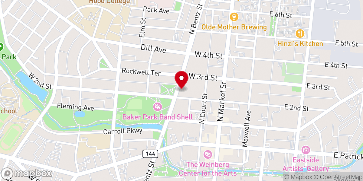 Map showing location of Calvary United Methodist Church