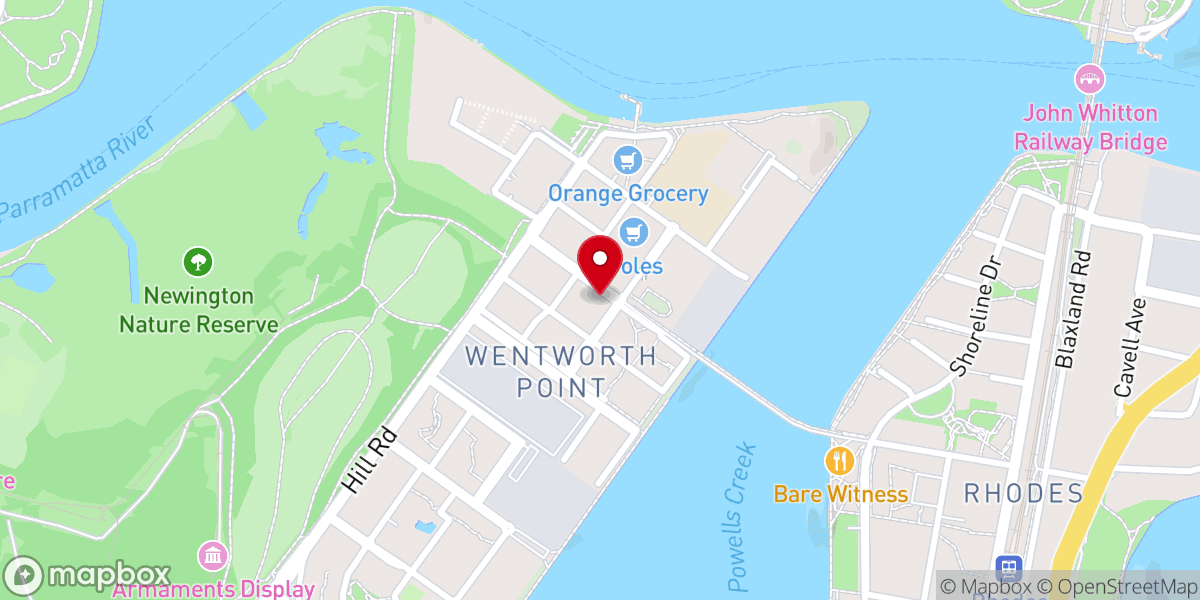 Map showing location of Sydney Grace Community Church