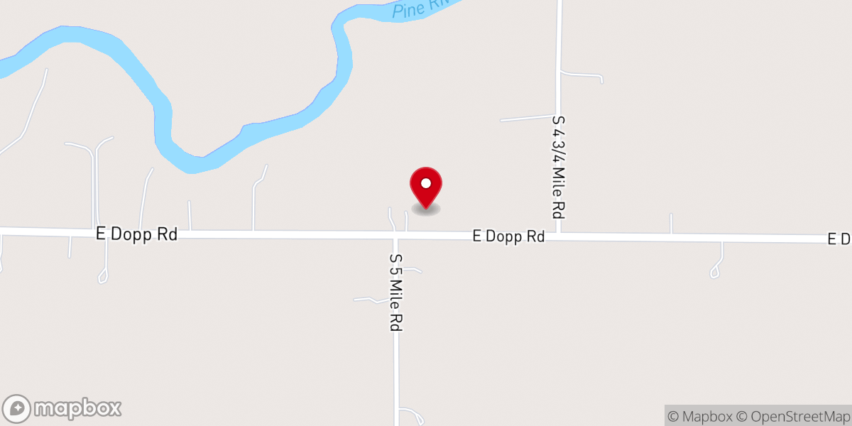 Map showing location of Church of Daniels Band Pine