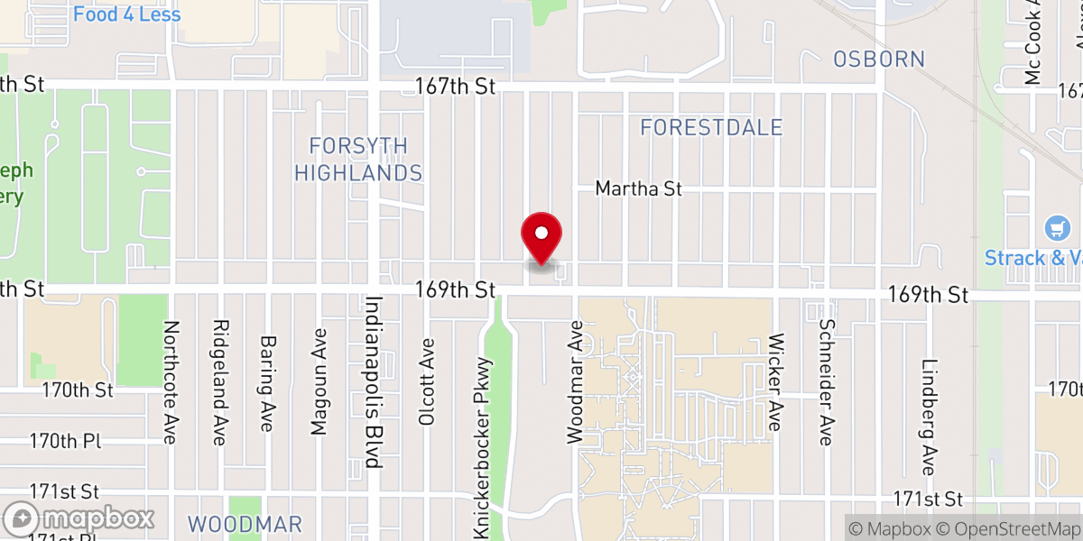 Map showing location of Hammond Church of Christ