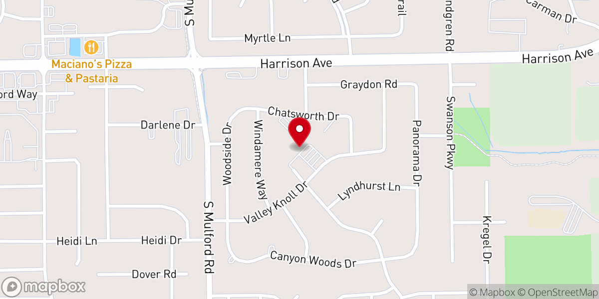 Map showing location of St. Rita Catholic Church