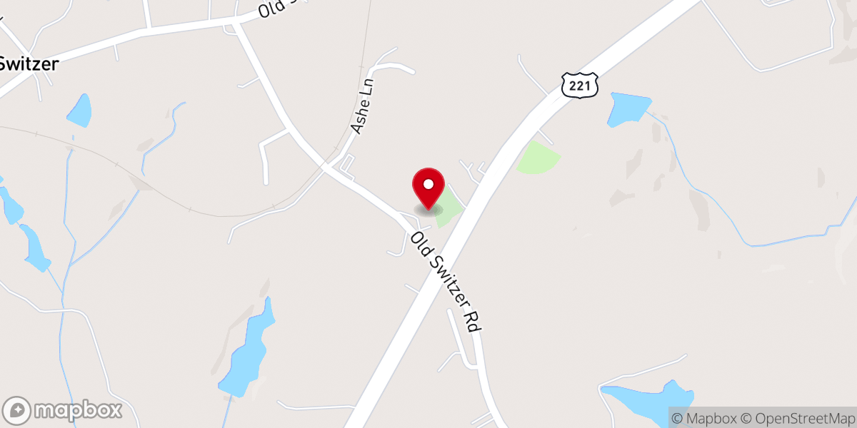 Map showing location of Switzer Baptist Church