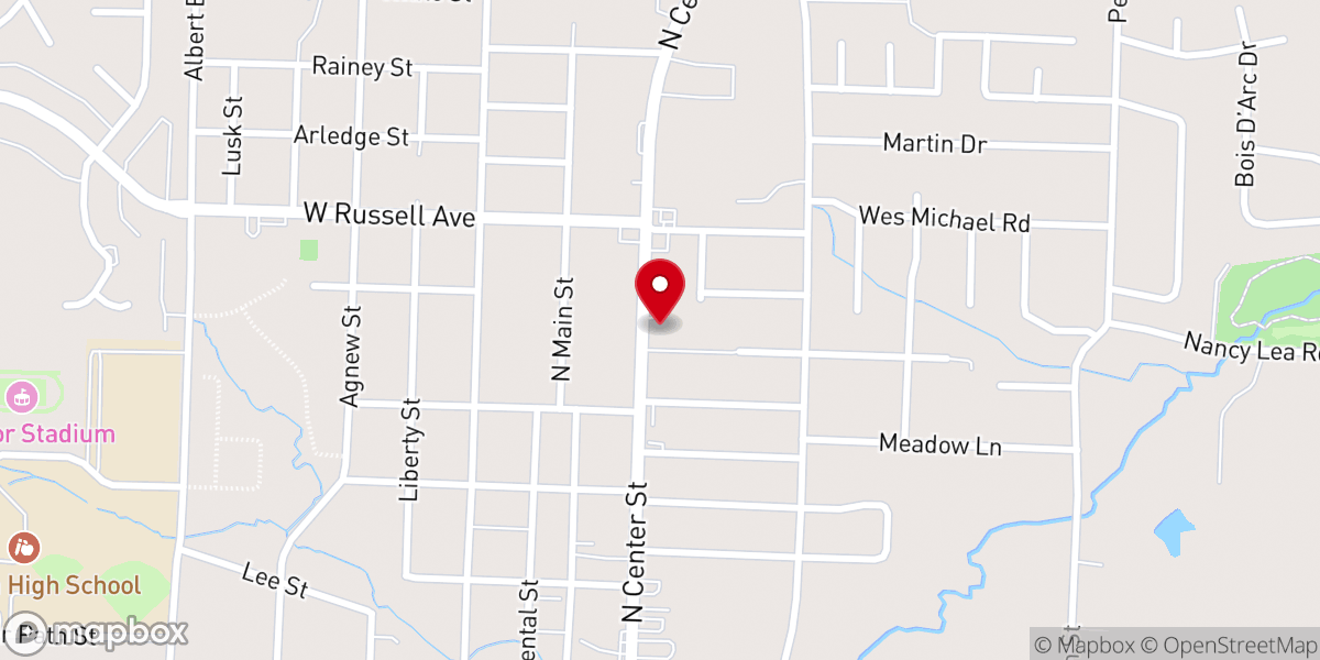 Map showing location of Northside Church of Christ