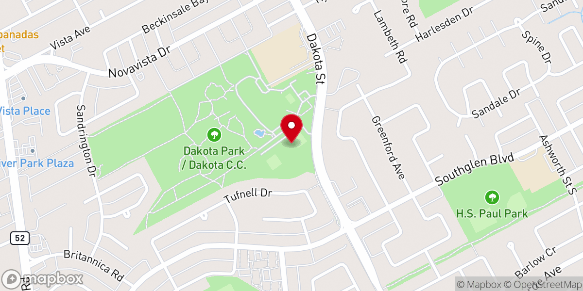 Map showing location of Christ Anglican Church Winnipeg