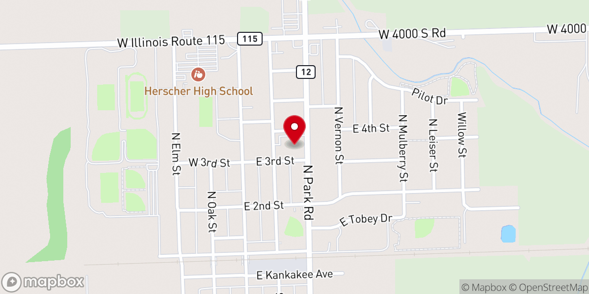 Map showing location of Trinity Lutheran Church