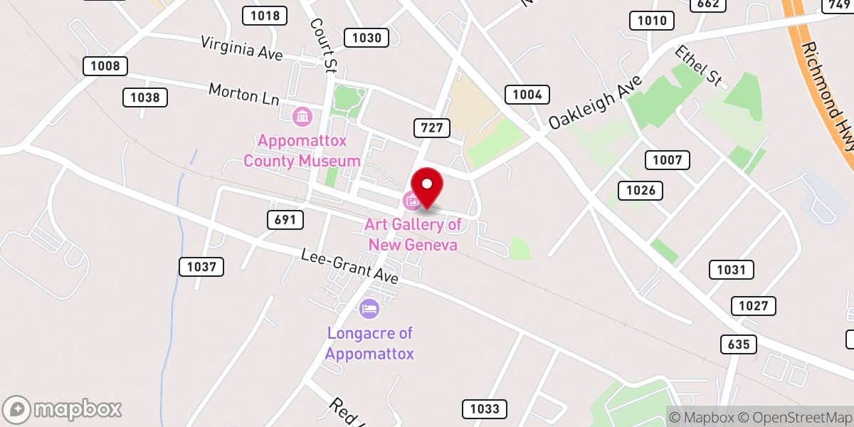 Map showing location of New Geneva Christian Leadership Academy