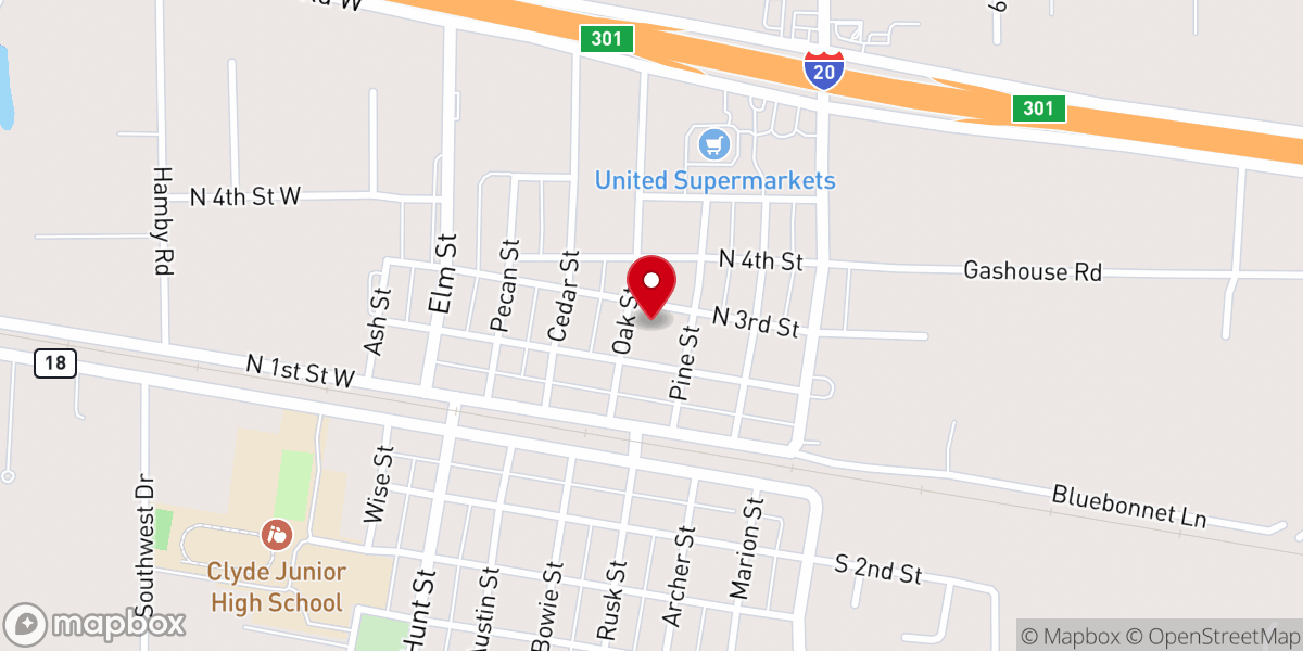 Map showing location of Clyde Methodist Church
