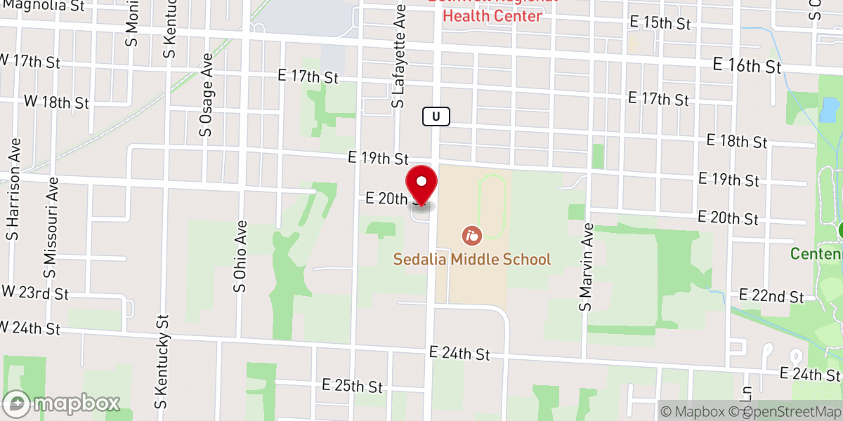 Map showing location of Sedalia Community of Christ