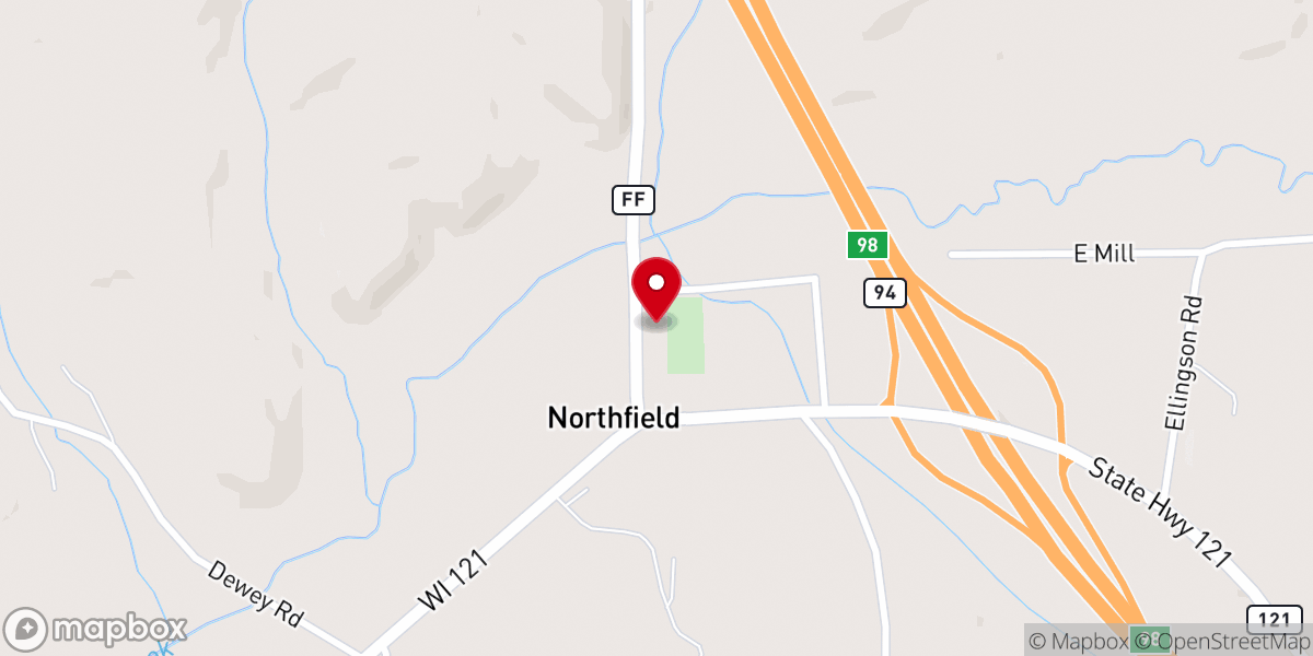 Map showing location of Northfield Lutheran Church