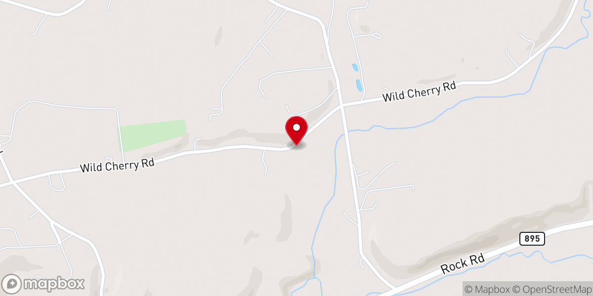 Map showing location of Manbeck's Zion EC Church