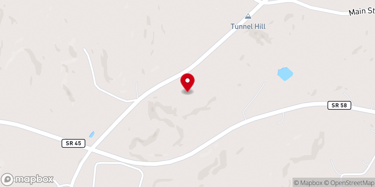Map showing location of Tunnel Hill Pentecostal Church