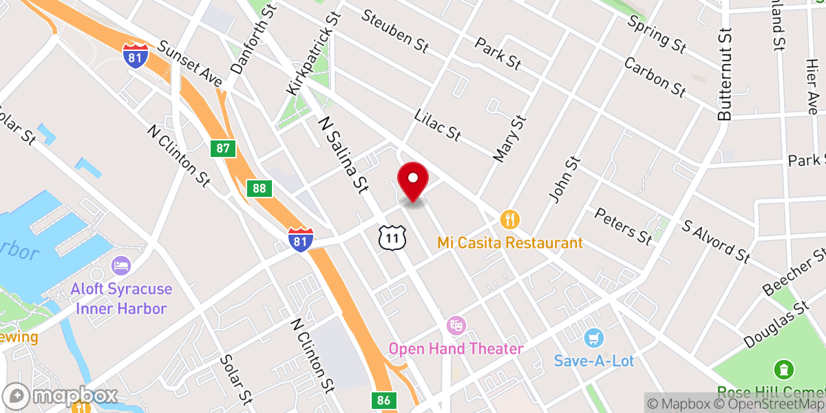 Map showing location of Christian Life Assembly UPC - Syracuse Campus